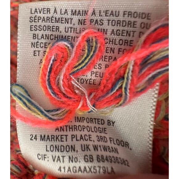 Anthropologie Moth Sweater Pink 3/4th Sleeve Cropped Oversized Round Neck Medium - Picture 5 of 7